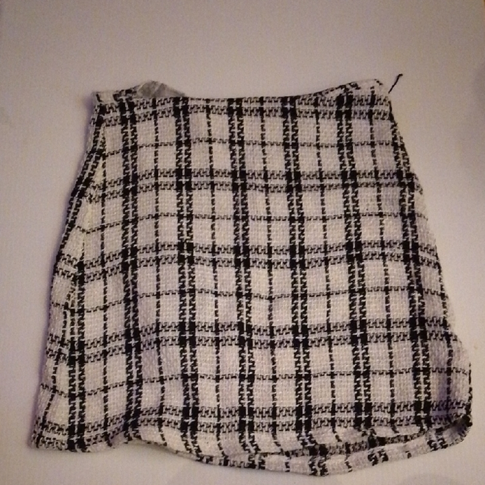 Plaid Black and White Women's Skirt